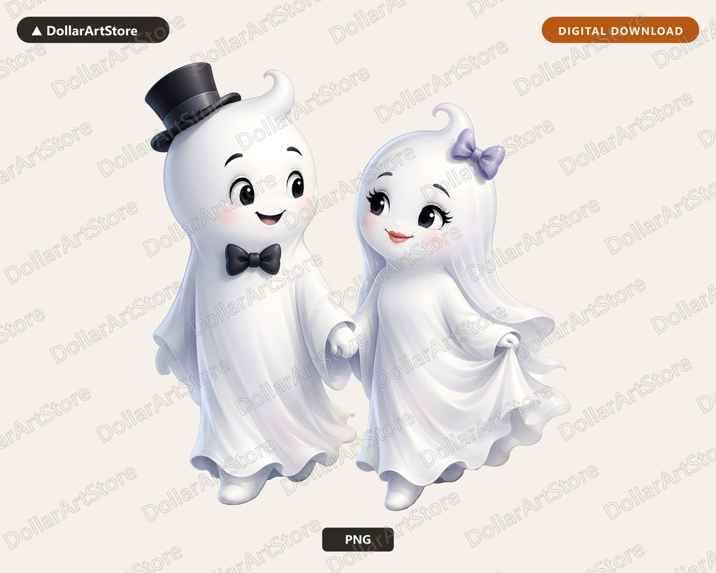 Cute Halloween Ghost PNG Sublimation Design, Shirt & Tumbler PNG Digital Download