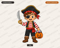 Cute Pirate Kid PNG, Halloween Costume Design, Sublimation Shirt Download