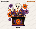 Cute Halloween Ghost PNG, Retro Sublimation Design, Shirt Digital Download
