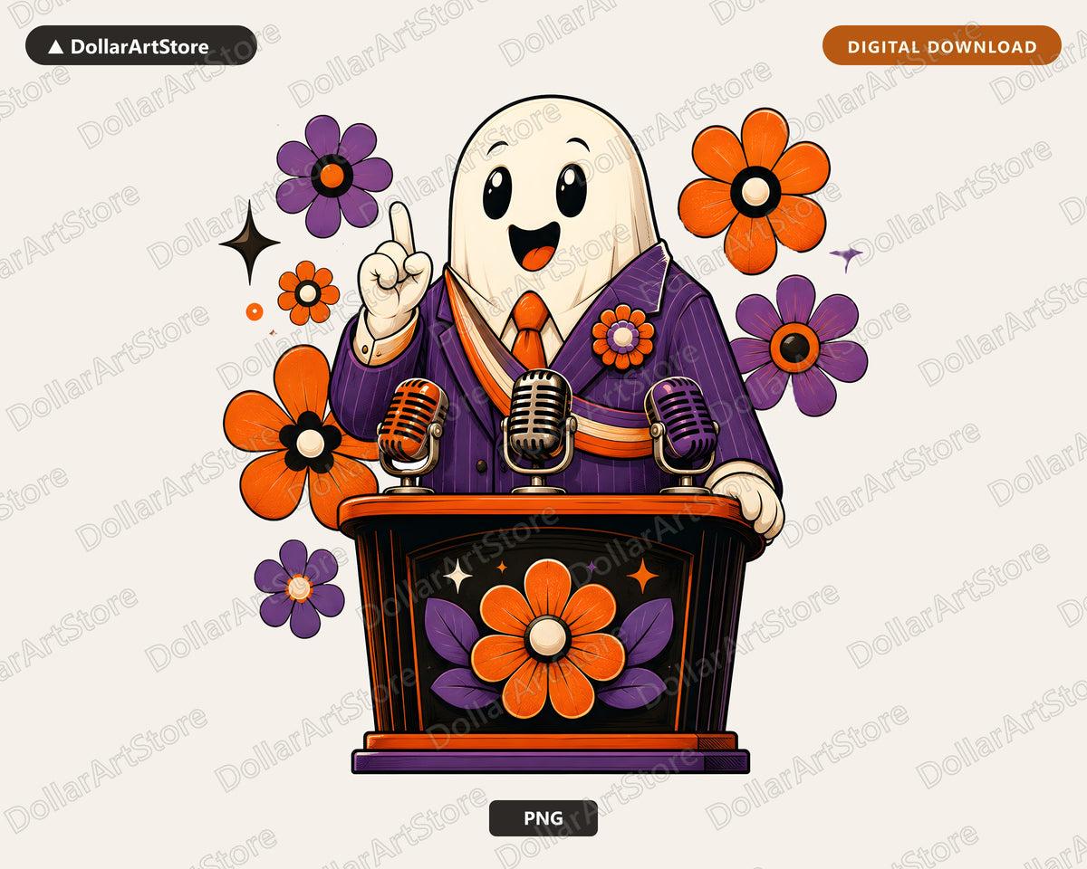 Cute Halloween Ghost PNG, Retro Sublimation Design, Shirt Digital Download