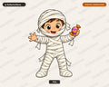 Cute Mummy Halloween Costume PNG, Sublimation Design, Kids Shirt Design Digital Download