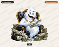 Cute Ghost PNG Sublimation Design, Funny Money Ghost Shirt Design Digital Download