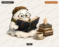 Bookish Ghost PNG, Sublimation Design, Reading Lover Shirt Design