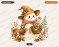 Boho Ghost PNG, Autumn Mushroom Design, Sublimation Shirt & Tumbler Print