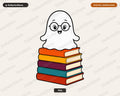 Bookish Ghost PNG, Cute Reading Design, Sublimation Download