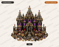 Gothic Halloween Castle PNG, Ornate Dark Fantasy Design, Sublimation Digital Download