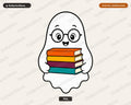 Bookish Ghost PNG, Cute Book Lover Design, Sublimation Shirt Digital Download