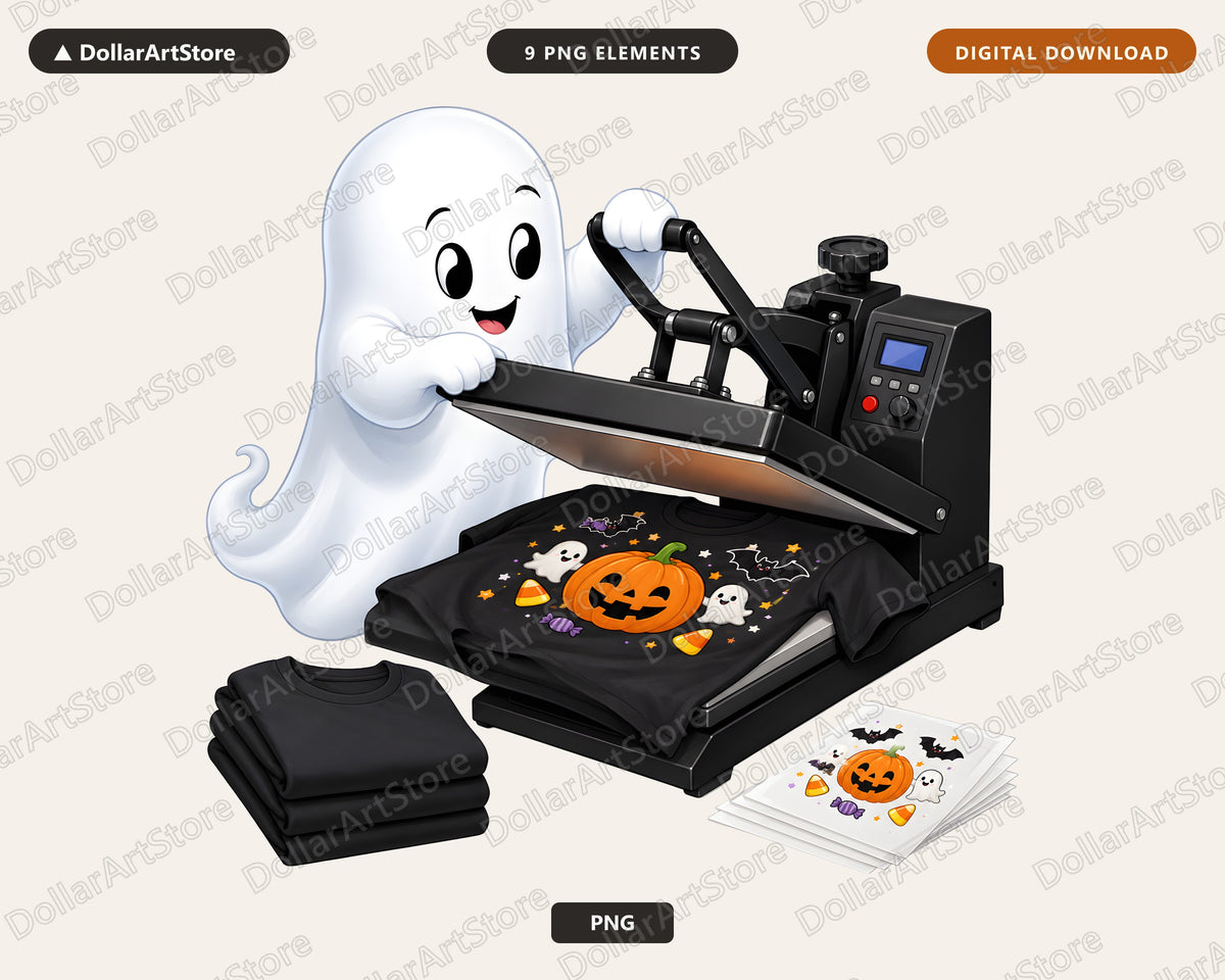 Cute Halloween Ghost PNG, Heat Transfer Design, Sublimation Download