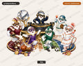 Cute Ghost Masquerade Party Characters PNG, Sports Costume Celebration Design for Sublimation Digital Download