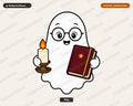 Bookish Ghost PNG, Cute Book Lover Design, Shirt & Tumbler Digital Download