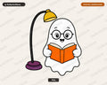 Bookish Ghost PNG, Reading Ghost Sublimation Design, Digital Download