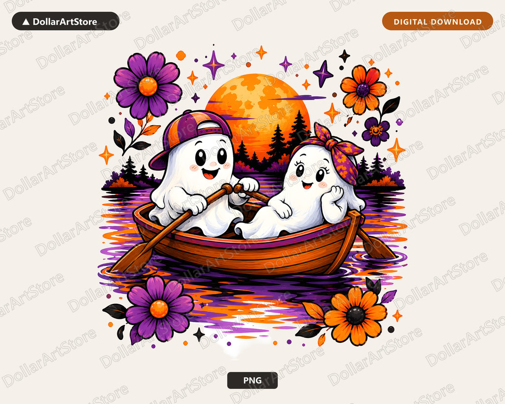 Cute Halloween Ghost PNG, Sublimation Design, Shirt Design Digital Download