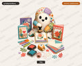 Crafty Ghost PNG, Sublimation Design, Scrapbooking Shirt Print Digital Download