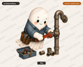 Cute Plumber Ghost PNG, Sublimation Design, Shirt Design Digital Download
