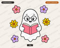 Bookish Ghost PNG, Reading Design, Sublimation Digital Download