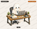 Cute Ghost PNG, Sublimation Design, Work from Home Shirt Design Digital Download