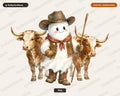 Western Cowboy Ghost PNG, Sublimation Design, Shirt Design Digital Download
