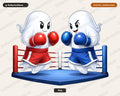 Cute Boxing Ghosts PNG, Sublimation Design, Shirt Print Digital Download