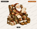 Santa Patchwork PNG, Vintage Christmas Design, Sublimation Shirt Print