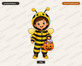Cute Bee Costume Child PNG, Halloween Sublimation Design, Shirt Design