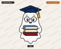 Bookish Ghost PNG, Sublimation Design, Shirt & Tumbler Print