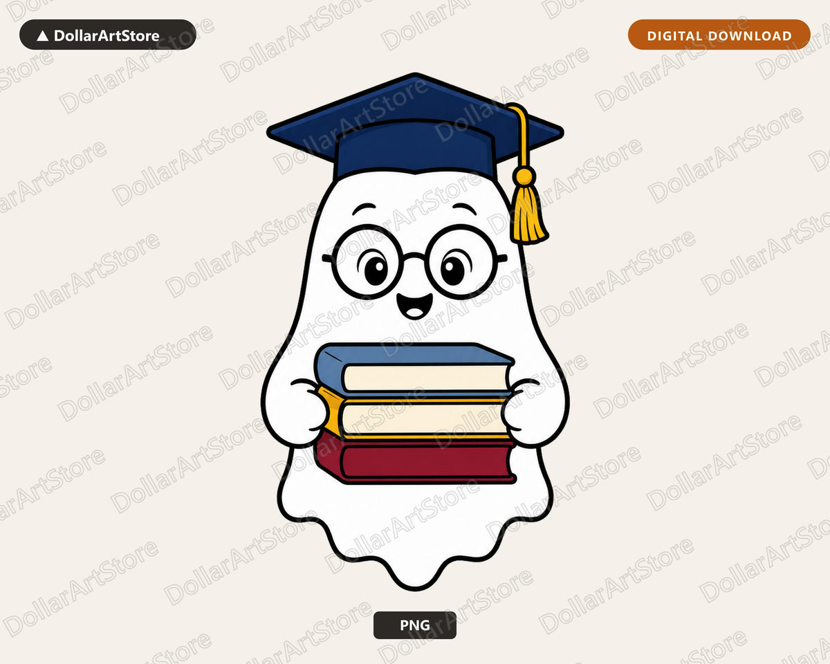 Bookish Ghost PNG, Sublimation Design, Shirt & Tumbler Print