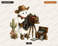Western Cowboy Ghost PNG, Steampunk Sublimation Design, Shirt & Tumbler PNG