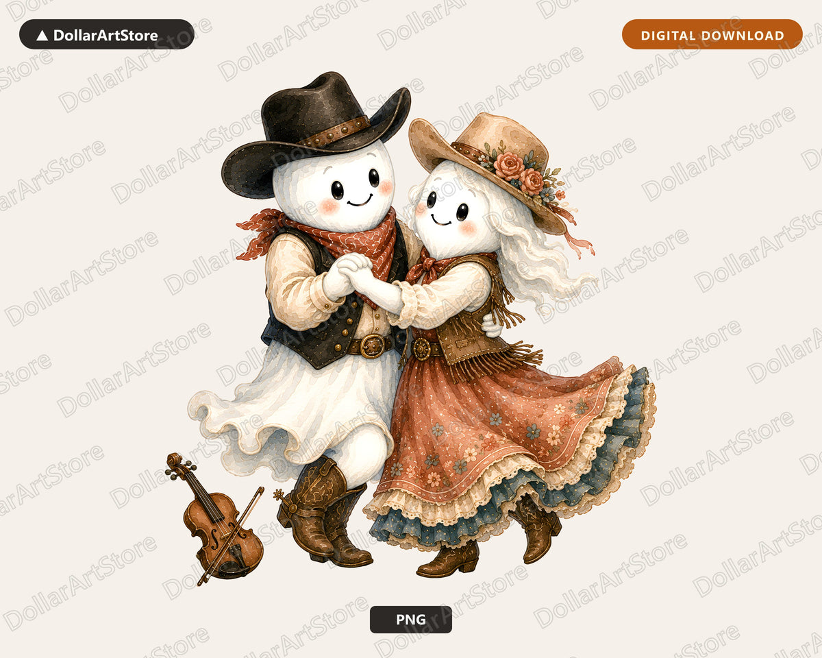 Western Cowboy Ghost PNG, Sublimation Design, Shirt Design Digital Download