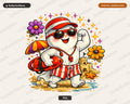 Cool Beach Ghost PNG Sublimation Design, Summer Shirt Print Download