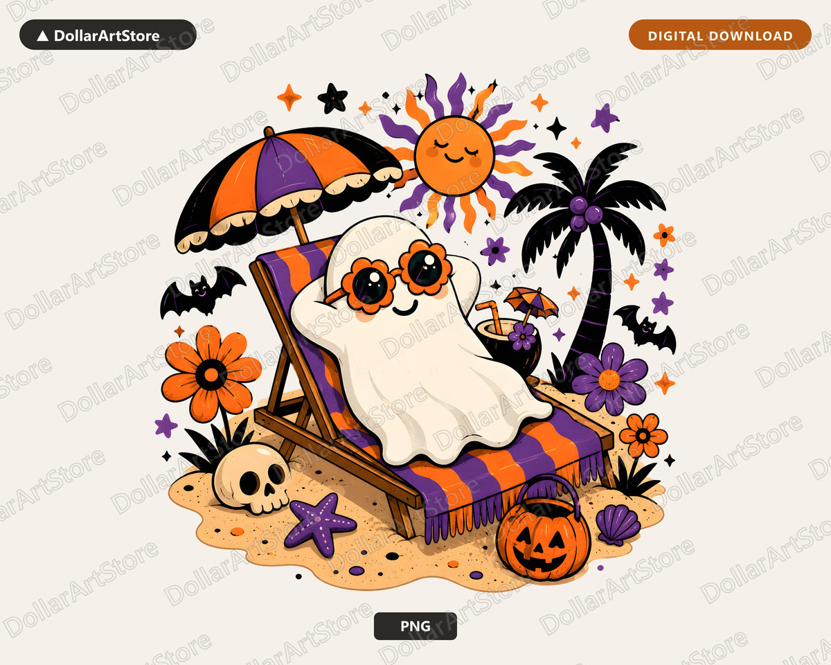 Cute Halloween Ghost PNG, Sublimation Design, Shirt Design Digital Download