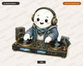 DJ Ghost PNG Sublimation Design, Steampunk Turntable Shirt Design Digital Download