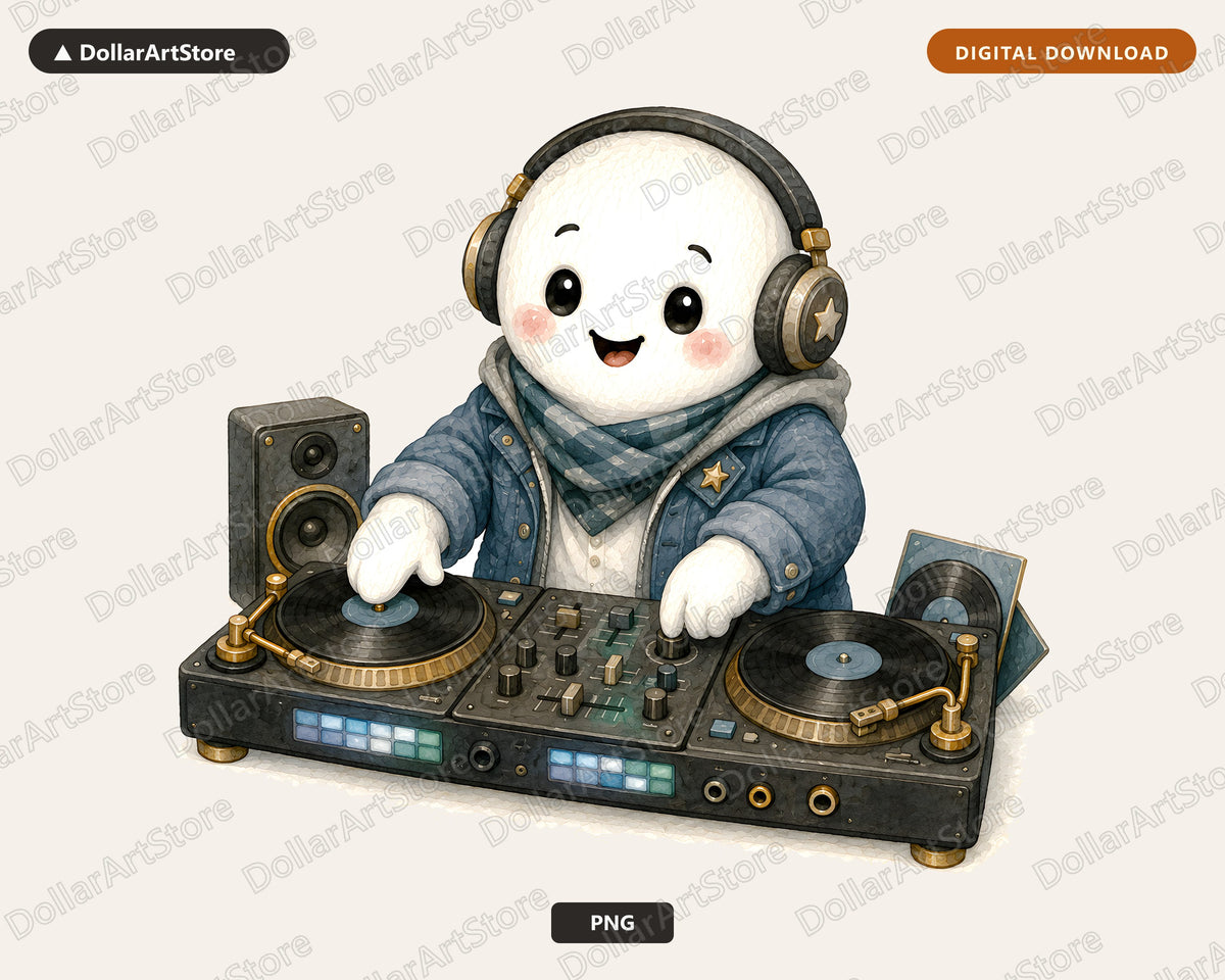DJ Ghost PNG Sublimation Design, Steampunk Turntable Shirt Design Digital Download
