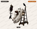 Bookish Ghost PNG Sublimation Design | Gothic Halloween Shirt Design Digital Download