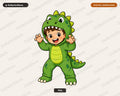 Cute Dinosaur Kid PNG, Halloween Costume Shirt Design, Sublimation Download