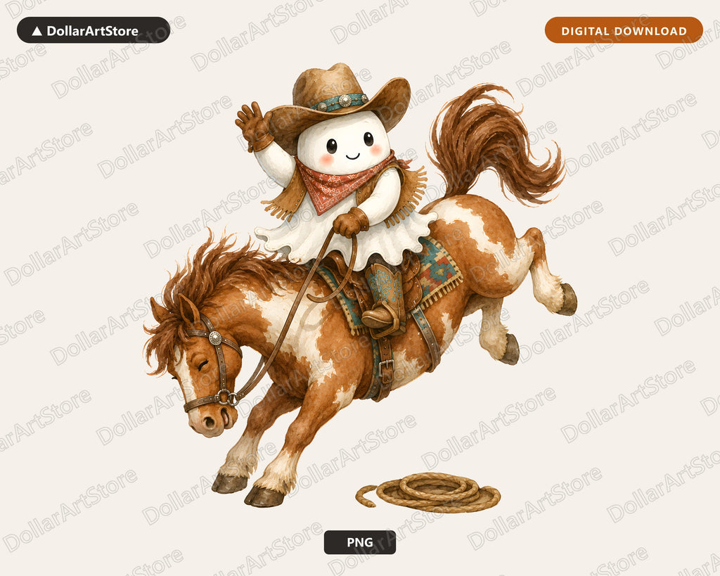 Western Cowboy Ghost PNG, Sublimation Design, Shirt Design Digital Download