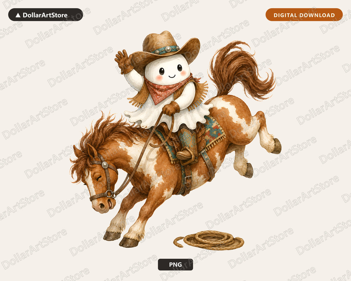 Western Cowboy Ghost PNG, Sublimation Design, Shirt Design Digital Download