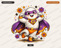 Cute Superhero Ghost PNG, Halloween Shirt Design, Sublimation Download