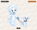Cute Halloween Ghost PNG, Friendly Ghost with Dog Sublimation Design