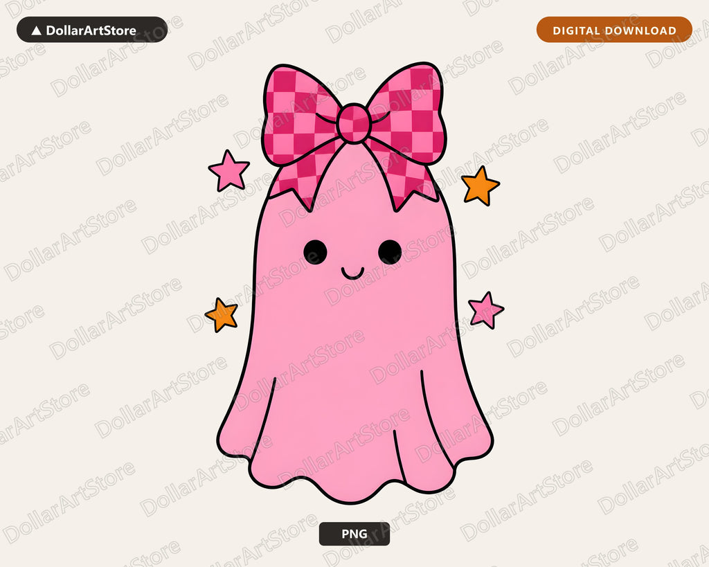 Cute Pink Ghost PNG Sublimation Design, Halloween Shirt Design Digital Download