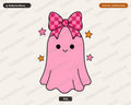Cute Pink Ghost PNG Sublimation Design, Halloween Shirt Design Digital Download