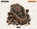 Gothic Coffin Jewelry PNG, Dark Baroque Design, Sublimation Shirt & Tumbler PNG