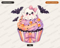Cute Halloween Ghost Cupcake PNG, Sublimation Design, Shirt Design Digital Download