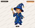 Cute Wizard Kid PNG, Sublimation Design, Shirt & Tumbler Digital Download