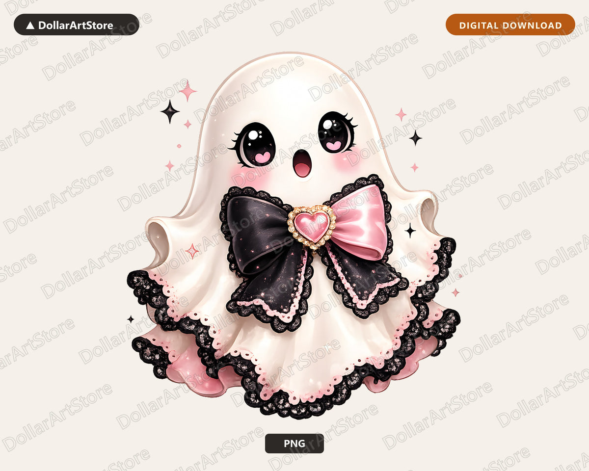 Coquette Halloween Ghost PNG, Sublimation Design, Shirt Print Digital Download