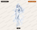 Elegant Ghost Girl PNG, Sublimation Design, Digital Download for Shirts