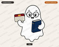Bookish Ghost PNG, Sublimation Design, Reading Lover Shirt Design