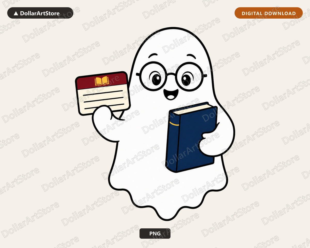 Bookish Ghost PNG, Sublimation Design, Reading Lover Shirt Design