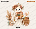 Bookish Ghost PNG, Autumn Sublimation Design, Cute Shirt Design Digital Download