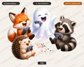 Cute Halloween Ghost & Animals PNG, Sublimation Design, Shirt Design Digital Download