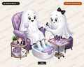 Cute Halloween Ghost Spa Day PNG, Sublimation Design, Shirt Tumbler Print